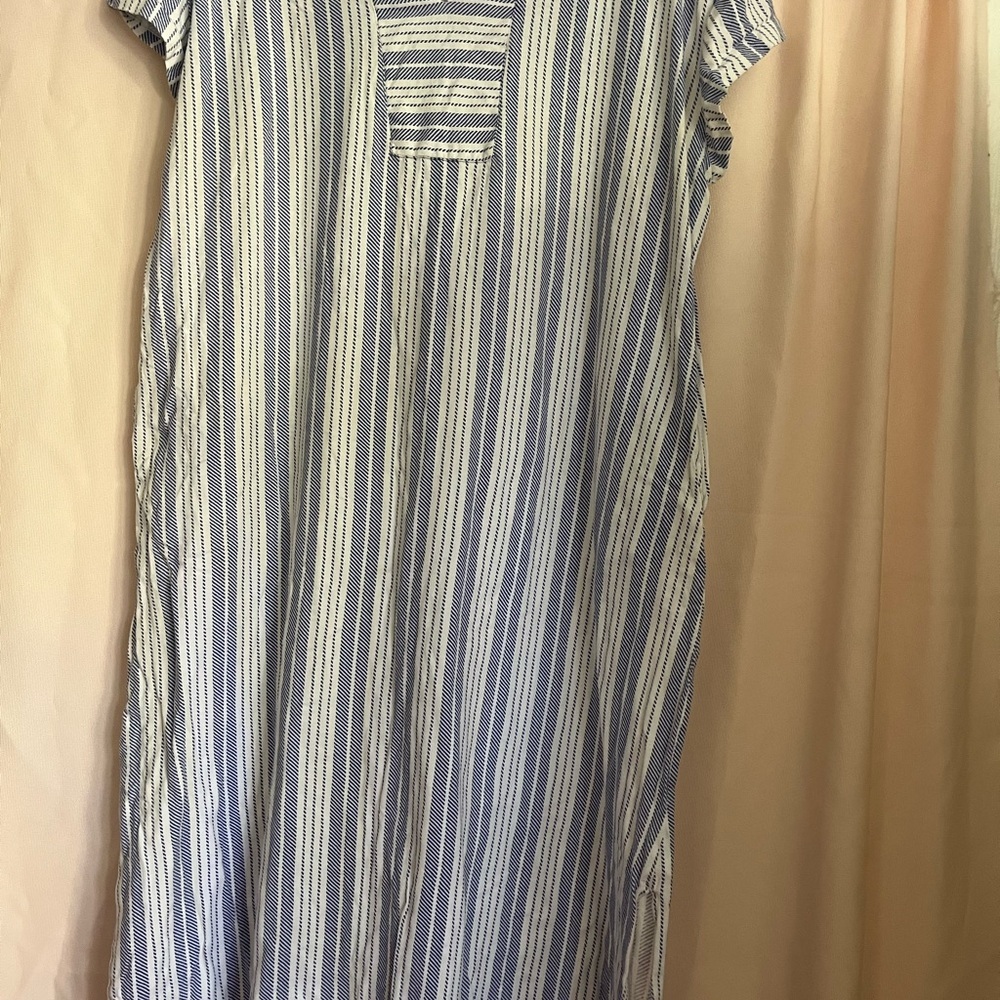 Striped Blue and White Maxi Dress